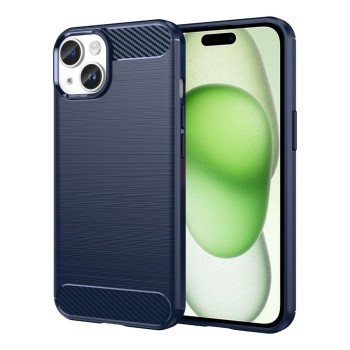 Калъф-Techsuit - Carbon Silicone - iPhone 15 Plus - Blue