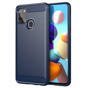 Калъф-Techsuit - Carbon Silicone - Samsung Galaxy A21s - Blue