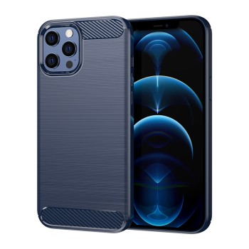 Калъф-Techsuit - Carbon Silicone - iPhone 12 Pro Max - Blue