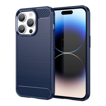 Калъф-Techsuit - Carbon Silicone - iPhone 14 Pro - Blue