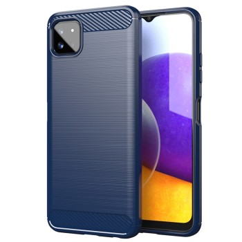 Калъф-Techsuit - Carbon Silicone - Samsung Galaxy A22 5G - Blue