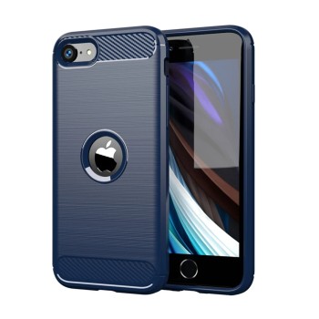 Калъф-Techsuit - Carbon Silicone - iPhone SE 2, SE 2020 / SE 3, SE 2022 - Blue