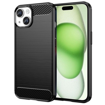 Калъф-Techsuit - Carbon Silicone - iPhone 15 Plus - Black