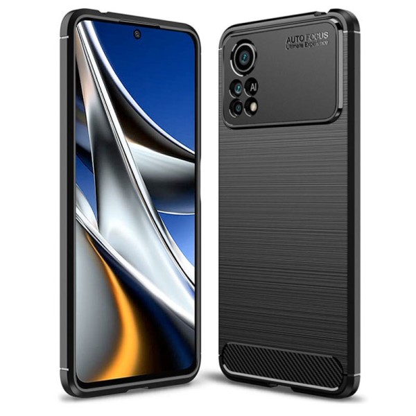 Калъф-Techsuit - Carbon Silicone - Xiaomi Poco X4 Pro 5G - Black