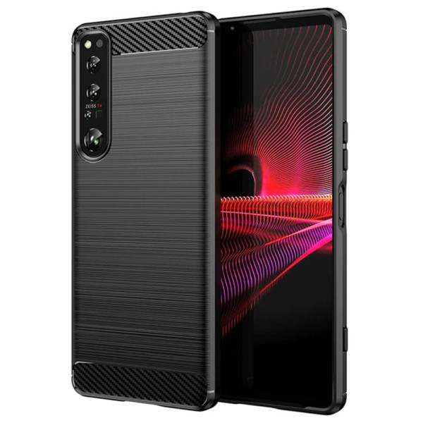 Калъф-Techsuit - Carbon Silicone - Sony Xperia 1 IV - Black