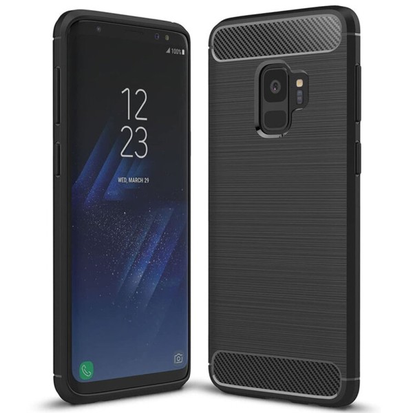 Калъф-Techsuit - Carbon Silicone - Samsung Galaxy S9 - Black