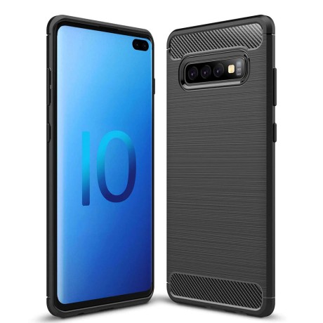 Калъф-Techsuit - Carbon Silicone - Samsung Galaxy S10 - Black