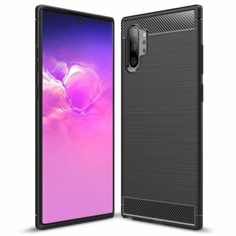 Калъф-Techsuit - Carbon Silicone - Samsung Galaxy Note 10 Plus 4G / Note 10 Plus 5G - Black