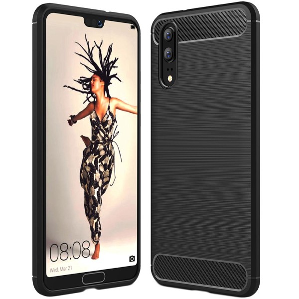 Калъф-Techsuit - Carbon Silicone - Huawei P20 - Black