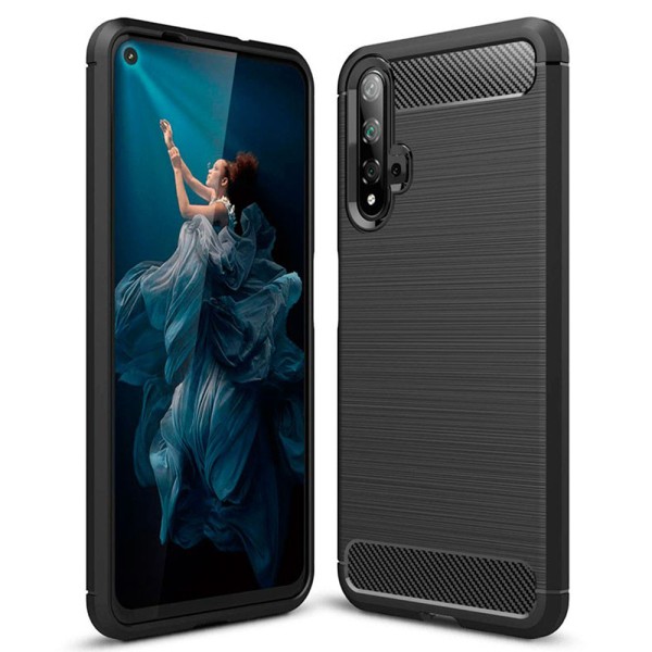 Калъф-Techsuit - Carbon Silicone - Huawei nova 5T / Honor 20 - Black