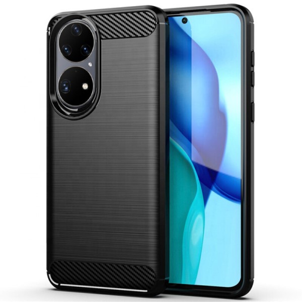 Калъф-Techsuit - Carbon Silicone - Huawei P50 Pro - Black