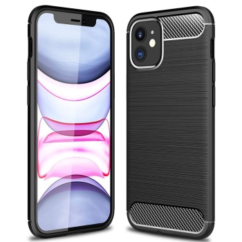 Калъф-Techsuit - Carbon Silicone - iPhone 12 / 12 Pro - Black