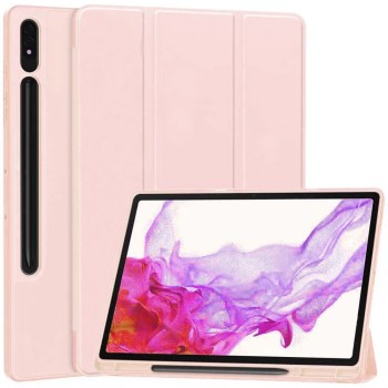 Калъф -Techsuit - Flex Trifold (with Pencil Holder) - Samsung Galaxy Tab S7 / S8 - Pink