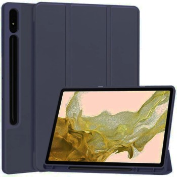 Калъф -Techsuit - Flex Trifold (with Pencil Holder) - Samsung Galaxy Tab S7 Plus / S8 Plus - Dark Blue
