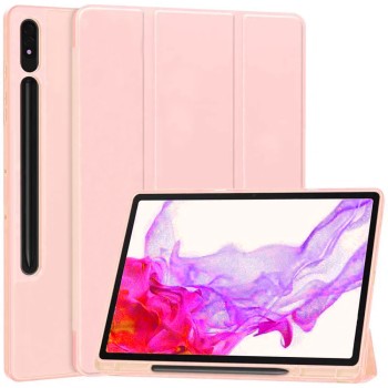 Калъф -Techsuit - Flex Trifold (with Pencil Holder) - Samsung Galaxy Tab S7 Plus / S8 Plus - Pink