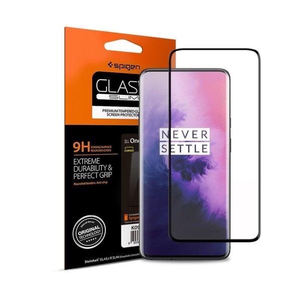 Стъклен протектор SPIGEN Glass FC за OnePlus 7 Pro, Черен