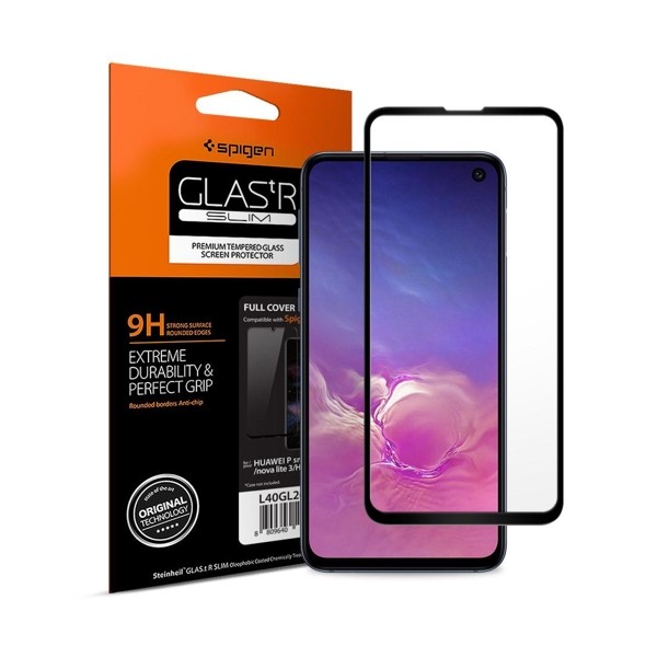 Стъклен протектор SPIGEN Glass FC за Samsung Galaxy S10e, Черен