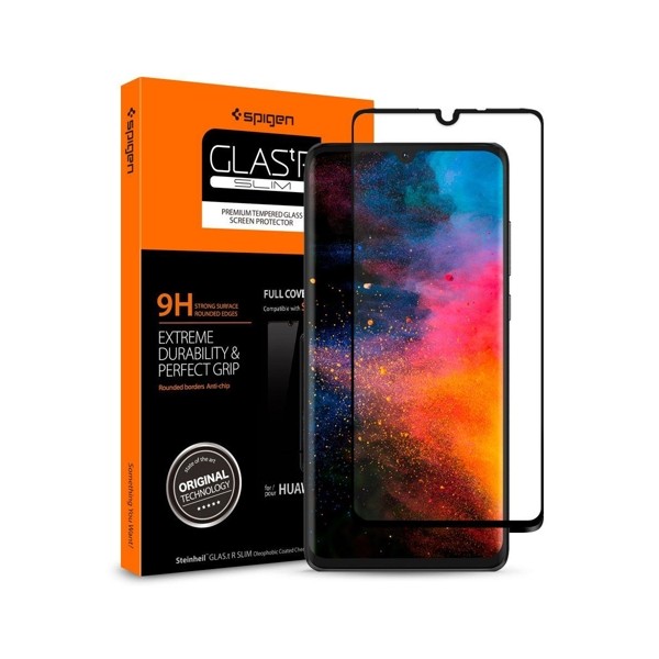 Стъклен протектор SPIGEN Glass FC за Huawei P30, Черен