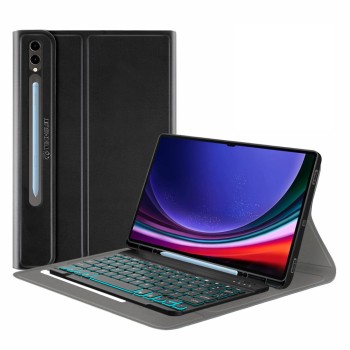 Калъф-Techsuit - CozyTab Case (with Pencil Holder/RGB Wireless Magnetic Keyboard) - Samsung Galaxy Tab S9 Ultra - Black