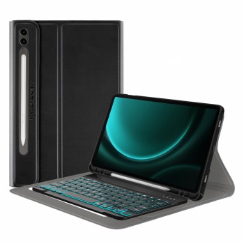 Калъф-Techsuit - CozyTab Case (with Pencil Holder/RGB Wireless Magnetic Keyboard) - Samsung Galaxy Tab S9 FE Plus - Black