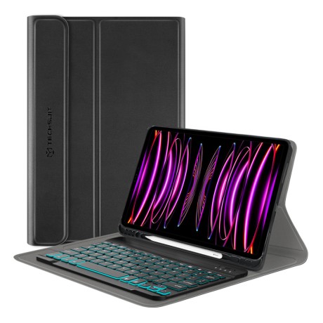 Калъф-Techsuit - CozyTab Case (with Pencil Holder/RGB Keyboard) - iPad Pro 12.9 (2018/2020/2021/2022) / Air 13 (2024) - Black