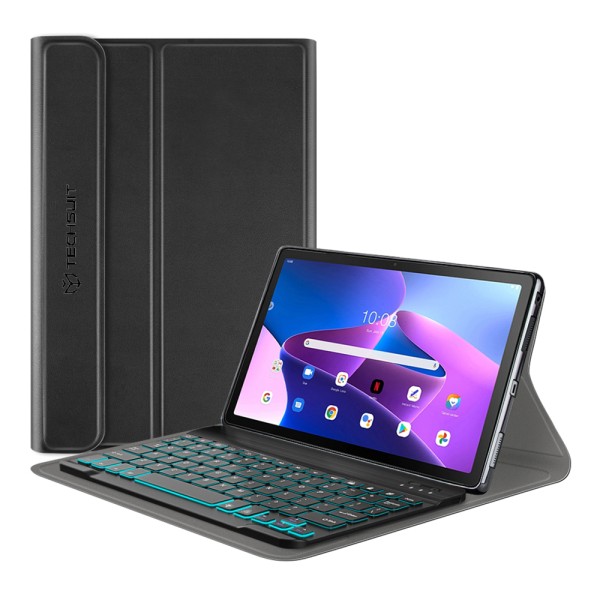 Калъф-Techsuit - CozyTab Case (with RGB Wireless Magnetic Keyboard) - Lenovo Tab M10 Plus Gen 3 TB-125F/TB-128F - Black