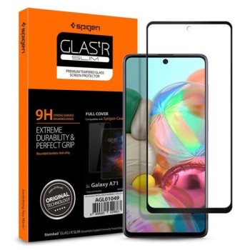 Стъклен протектор SPIGEN Glass FC за Samsung Galaxy A71, Черен
