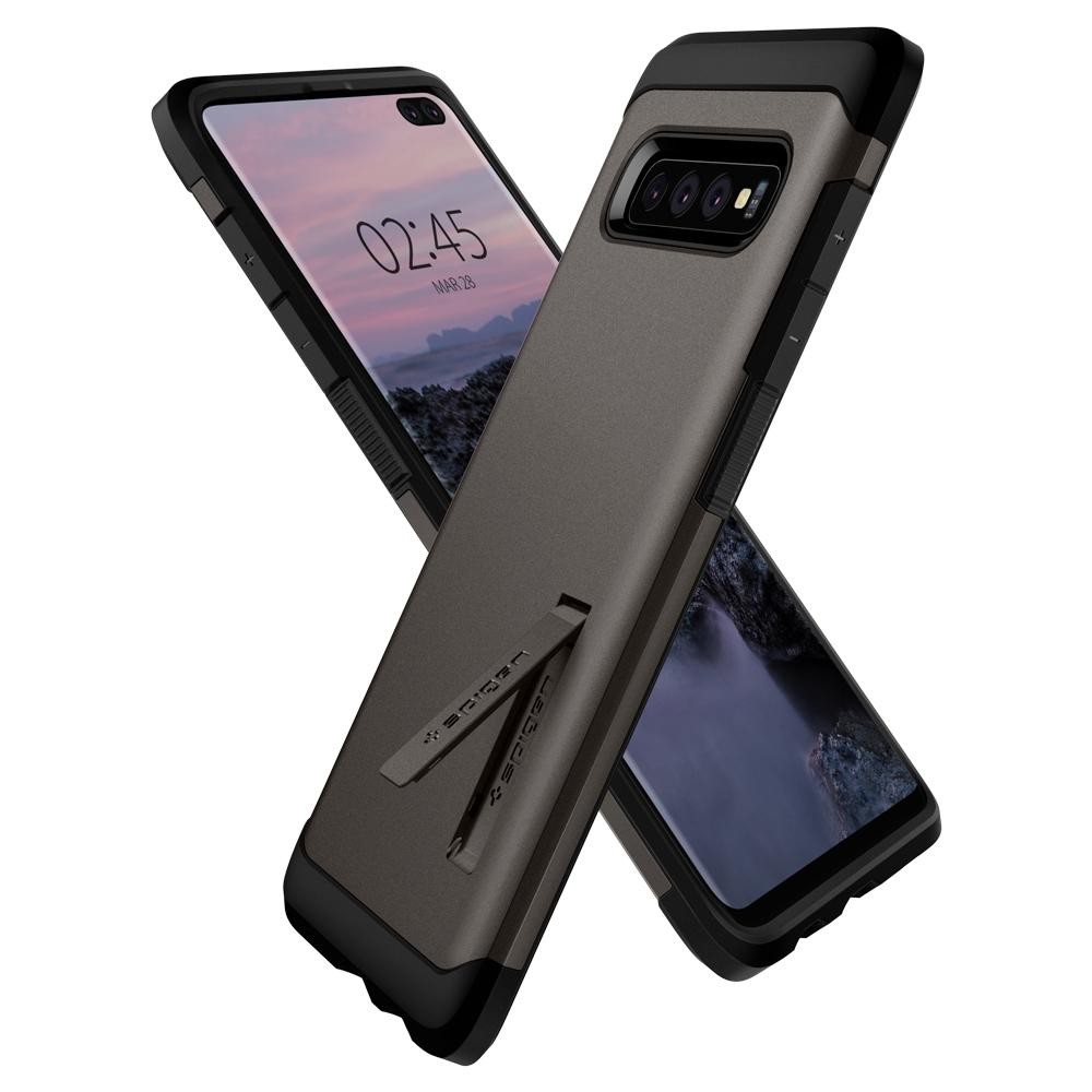 Spigen Tough Armor хибриден кейс с най-висока степен на защита Tech за Samsung Galaxy S10+ Plus, Gunmetal