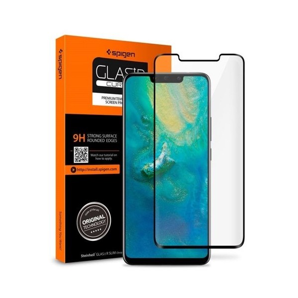 Стъклен протектор SPIGEN Glass TR за Huawei Mate 20 Pro, Черен