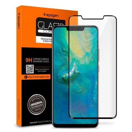 Стъклен протектор SPIGEN Glass TR за Huawei Mate 20 Pro, Черен