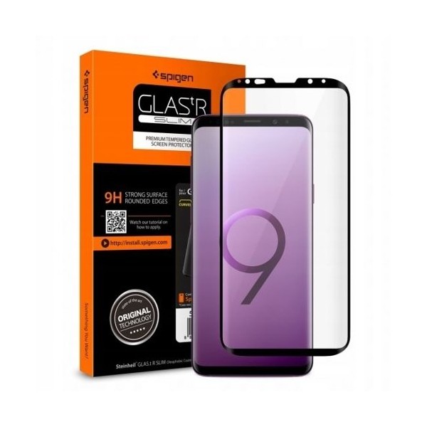 Стъклен протектор SPIGEN Glass TR за Samsung Galaxy S9 Plus, Черен