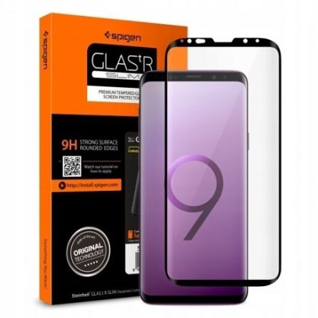 Стъклен протектор SPIGEN Glass TR за Samsung Galaxy S9 Plus, Черен