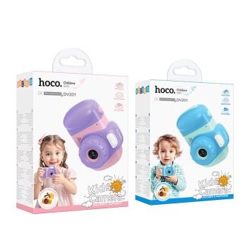 Детски фотоапарат HOCO Digital kids camera DV201, дигитална камера за снимки и видео, Blue