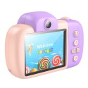 Детски фотоапарат HOCO Digital kids camera DV201, дигитална камера за снимки и видео, Pink Purple