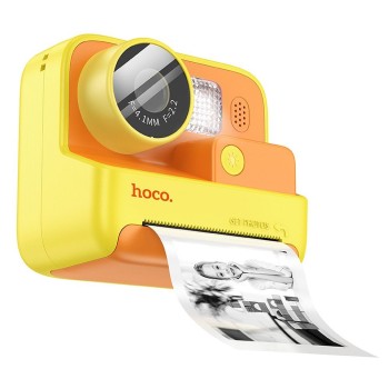 Детски фотоапарат и Принтер HOCO Digital kids Camera - Printer DV200, Yellow Orange