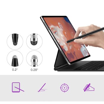 Писалка Tech-Protect Stylus Pen, USP100 4-TIP TOUCH STYLUS PEN за таблет и телефон, Violet Pink