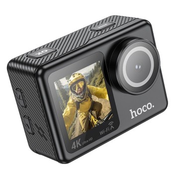 HOCO sports camera, dual screen 1,3" + 2" 4K/30fps DV101, black