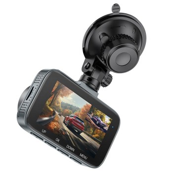 Видеорегистратор HOCO DV6, car camera, Дисплей 3" + Rear camera ,1080P / 30fps,  iron gray