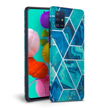 Силиконов кейс Tech-Protect Marble за Samsung Galaxy A41, Син