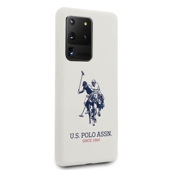 U.S. Polo Assn. Silicone Case силиконов кейс за Samsung Galaxy S20 Ultra, Бял