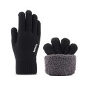 Ръкавица Gloves (ST0018) - Double Layer and Velvet/Acrylic, Size 23cm - Black