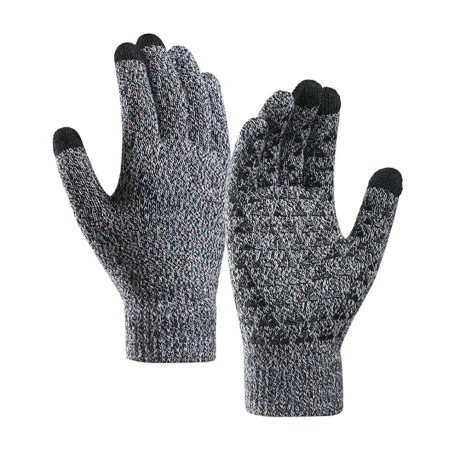 Ръкавица Gloves (ST0018) - Double Layer and Velvet/Acrylic, Size 23cm - Black / Grey