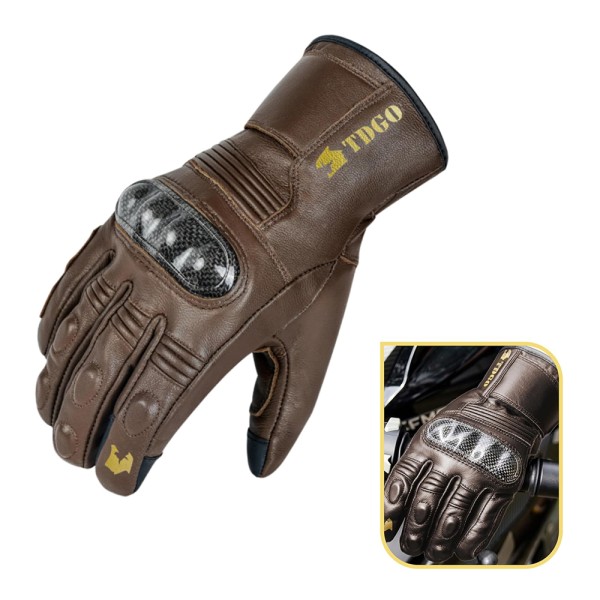 ouchscreen Gloves (OG106) - Sheepskin, for Motorcycle / ATV / Scooter, Waterproof, Size XL - Brown