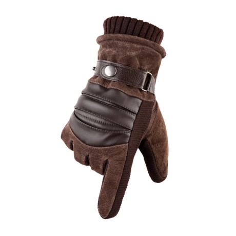 Ръкавица Touchscreen Gloves (OG101) - PU, Soft and Warm, Free Size - Brown