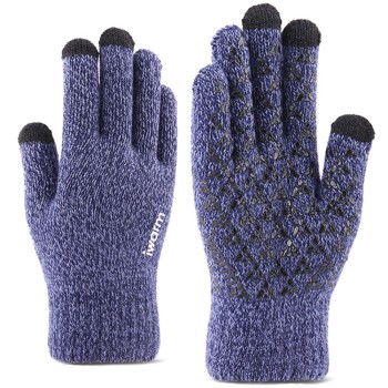 Ръкавица Touchscreen Gloves (ST0018) - Premium Wool, with Non-slip Details, Size 23cm - Blue