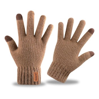 Ръкавица  Gloves (ST0016) - from Alpaca Wool, Size 22cm - Coffee