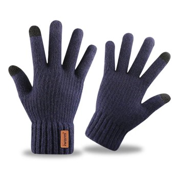 Ръкавица Gloves (ST0016) - from Alpaca Wool, Size 22cm - Navy Blue