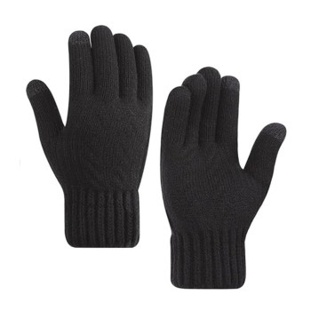 Ръкавица Gloves (ST0015) - from Alpaca Wool, Size 21cm - Black