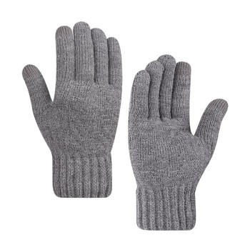 Ръкавица Gloves (ST0015) - from Alpaca Wool, Size 21cm - Light Gray