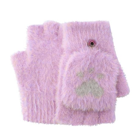 Ръкавица  Gloves (ST0017) - from Mink Fur, Size 17cm - Purple